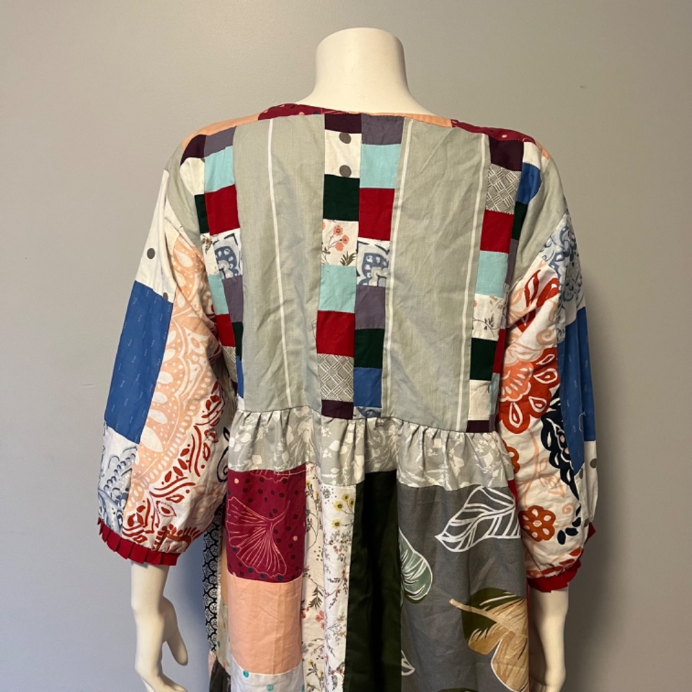 Hand Crafted Patchwork Dress - Multicolor - image 7